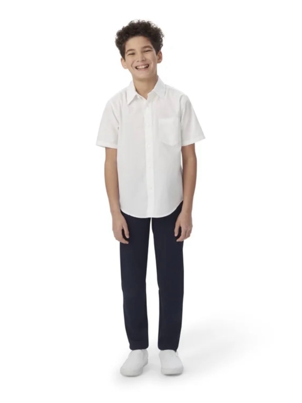 French Toast Kids Size 18 White Short-Sleeve Button-Up Shirt